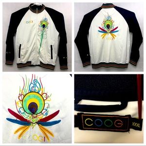 VTG COOGI Rainbow Embroidered Zip Up Sweatshirt
